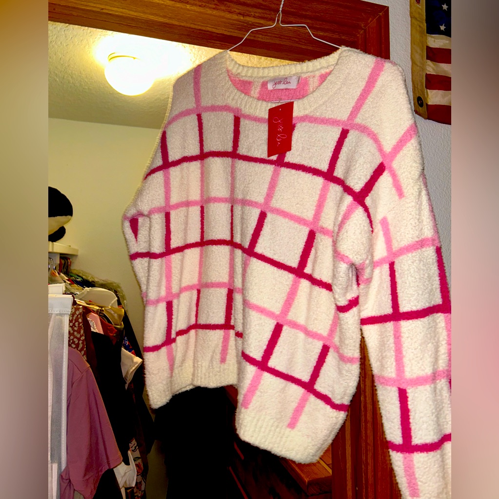 Pink And Red Sweater